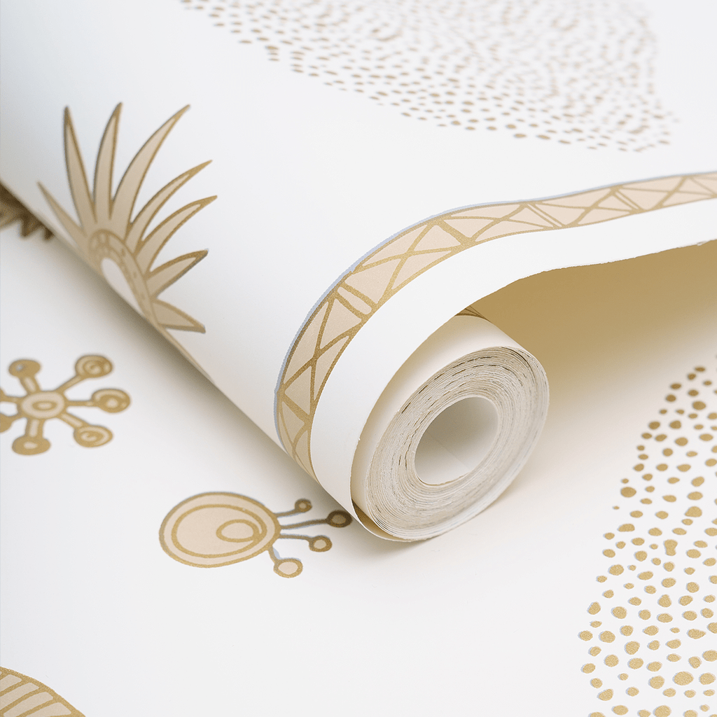 Cosmic Desert Wallpaper in Gold by Justina Blakeney® - Sure Strip 1 Roll Jungalow® Wallpaper